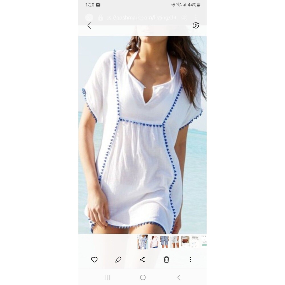 J. Crew gauze cotton peasant tunic top S swimsuit coverup boho beach resortwear